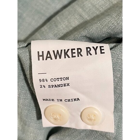 Hawker Rye Slim Fit Stretch Short Sleeve Button-Up Shirt Medium Blue - Picture 5 of 13